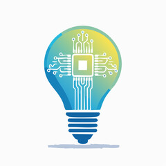 Innovative Tech: Lightbulb with Integrated Circuitry Symbolizing Bright Ideas