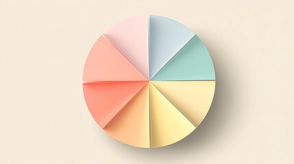 Obraz premium Pastel Segment Circle Infographic with Soft Color Wedges.