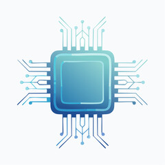 Intricate Microchip Illustration: Symbol of Modern Technology and Connectivity