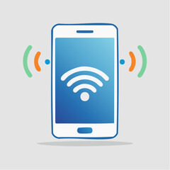 Smartphone emits wireless signal, connecting to global networks with fluidity