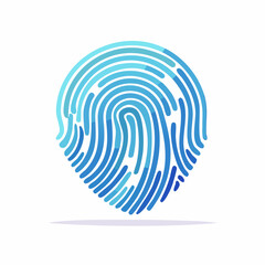 Unique identification blue fingerprint illustration security system access digital