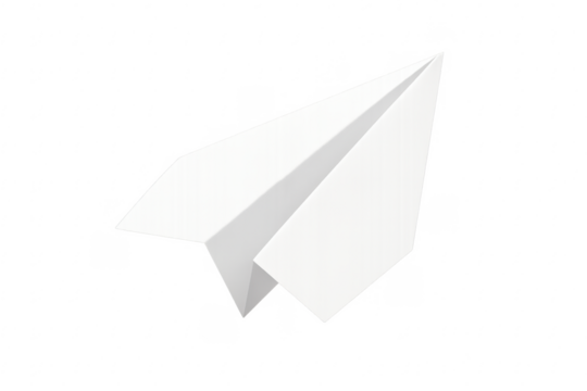 White paper airplane flying representing communication strategy progress