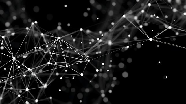 Scope scanning the intricate network of connections on black background revealing details, scope scanning over network of connections on black background.