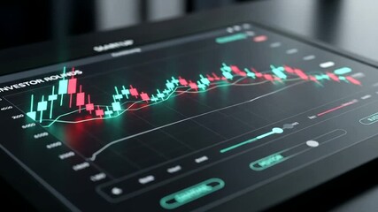 Modern digital trading interface displaying stock market trends and analytics - Powered by Adobe