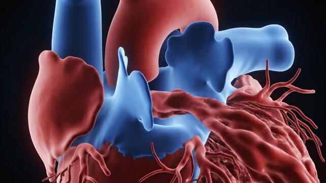 Detailed 3D Medical Animation of the Human Heart Anatomy.