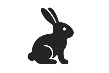 Rabbit silhouette representing spring, easter, nature, animals, and wildlife, transparent background