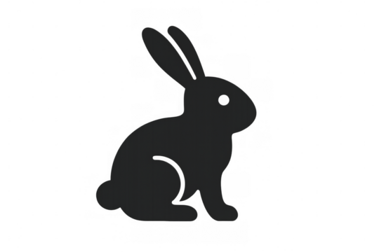Rabbit silhouette representing spring, easter, nature, animals, and wildlife, transparent background