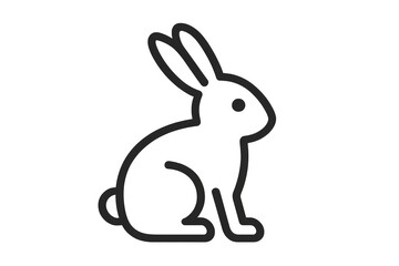Obraz premium Rabbit outline icon, cute bunny symbol, pet animal drawing, easter holiday element, transparent background