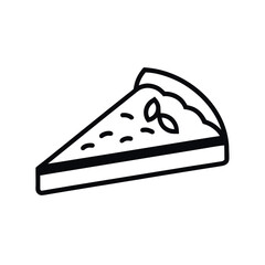 Single line art drawing of a pizza vector illustration on white background
