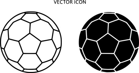 Fototapeta premium ofvs118 OutlineFilledVectorSign ofvs - soccer ball vector icon . isolated transparent . football sign . sport equipment . black outline and filled version . AI 10 / EPS 10 . g11440