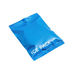 Bright Blue Ice Pack in a Sealed Plastic Wrapper for Cooling Relief