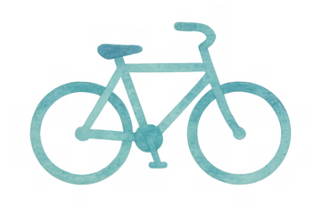 Bicycle watercolor illustration, cycling transport, eco-friendly travel, recreational activity, transparent background