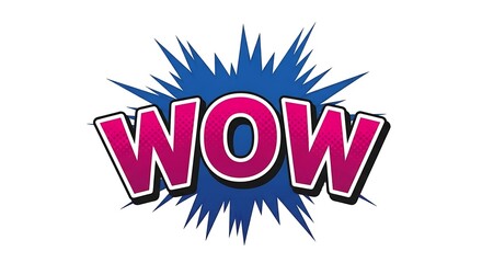 Vibrant Pop Art Comic Style WOW Text.