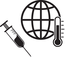 Global Health Crisis and Vaccination Icon Concept