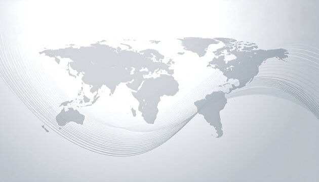 World Map on Abstract Background - Global Connectivity and Digital Transformation. - Powered by Adobe