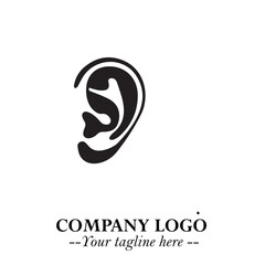 Obraz premium Modern Ear Logo Symbol with Minimalist Line Art Style and Elegant Professional Design 