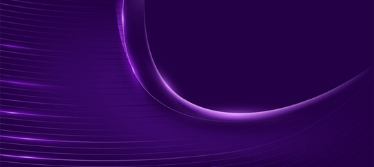 Luxury purple curve lines on dark violet background, abstract elegant background vector for branding presentation