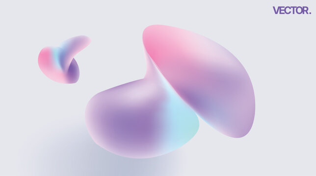 Beautiful Iridescent Pastel Fluid 3D Blobs A Futuristic Abstract Gradient Background Design