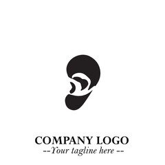 Modern Ear Logo Symbol with Minimalist Line Art Style and Elegant Professional Design
