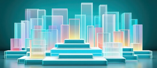 Obraz premium Abstract Neon Cityscape Stage.