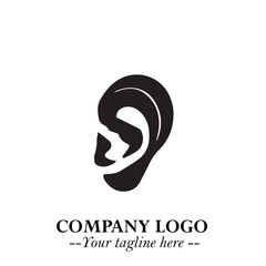 Modern Ear Logo Symbol with Minimalist Line Art Style and Elegant Professional Design
