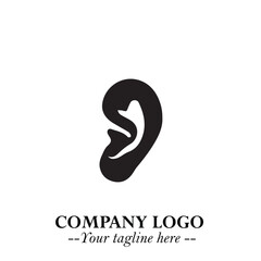 Modern Ear Logo Symbol with Minimalist Line Art Style and Elegant Professional Design
