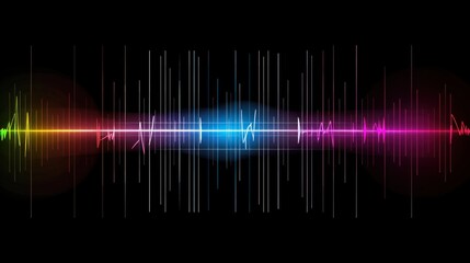 Colorful Digital Sound Wave Equalizer and Audio Visualizer on Black Background