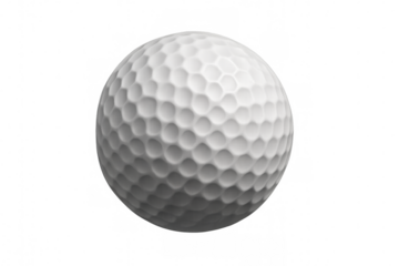 Golf ball with dimples isolated on a transparent background, representing sport, games, competition, and leisure activity