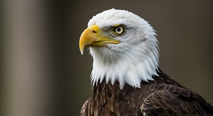 Obraz premium Majestic American Bald Eagle Portrait with Intense Stare.