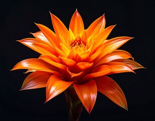 Radiant Orange Bloom: A stunning, vibrant orange bloom, captured in sharp detail, presents its intricate petals, showcasing nature's artistry.