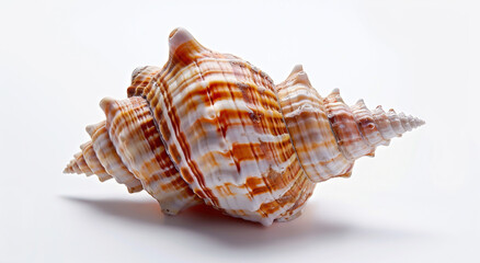 Obraz premium A detailed seashell isolated on white background