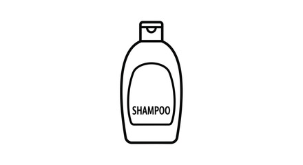 Simple line drawing of a shampoo bottle clean and minimal silhouette
