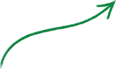 Green Wavy Upward Arrow Illustration
