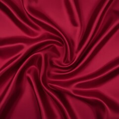 Fototapeta premium Rich maroon satin fabric with flowing folds and glossy texture
