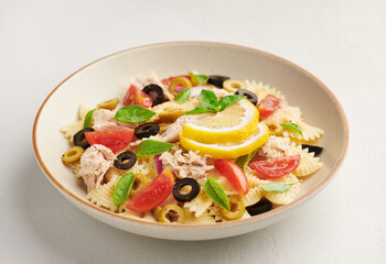 Tuna Pasta Salad selective focus
