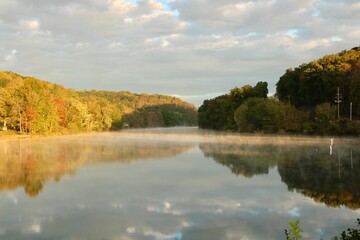 autumn in the park at Sunrise 