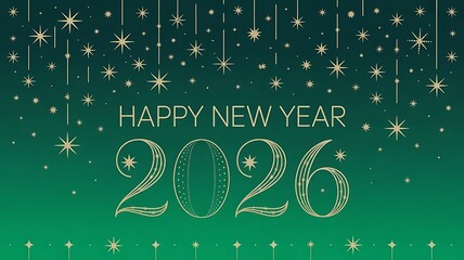 Happy New Year 2026 design, created with generative ai
