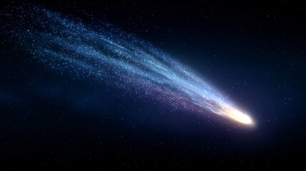 Obraz premium Shooting Star in the Night Sky. Comet Fall. Astronomy. 