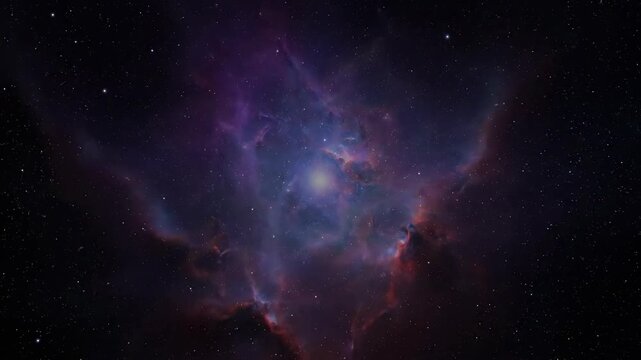 Cosmic Majesty: The image showcases a celestial marvel, a vibrant nebula ablaze with luminous clouds of gas and dust, set against the vast backdrop of space and stars. 
