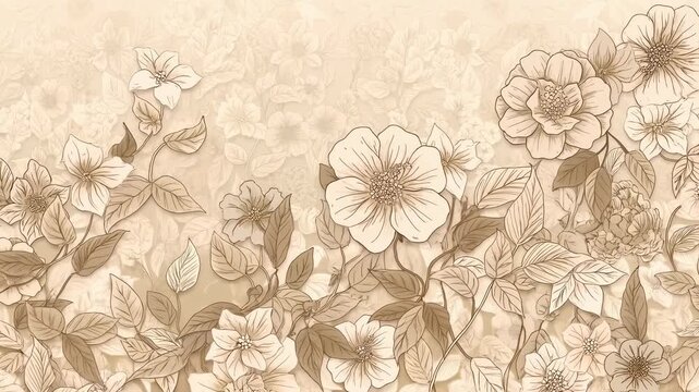 Vintage floral pattern animation background