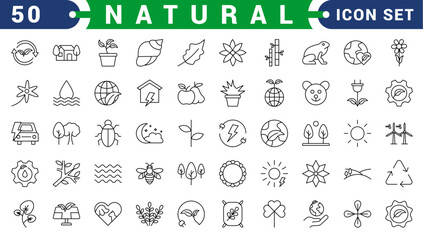 ESG line icon set. Outline icon collection related to ecology, environment social governance, risk management, sustainable developmen and more.
