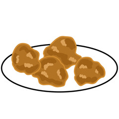  Fried Chicken food simple illustration
唐揚げ　食べ物　イラスト