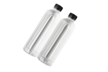 透明背景（png）にミネラルウォーターのペットボトル