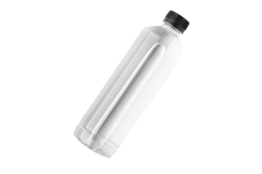 透明背景（png）に1本のミネラルウォーターのペットボトル