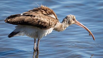 White Ibis looking for a meal