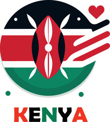 Kenya logo icon vector white background .