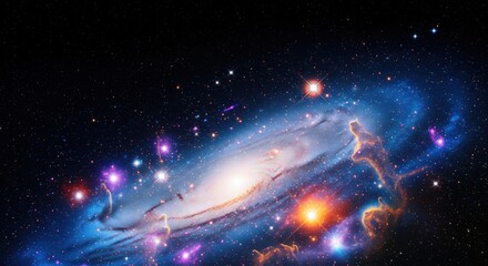 Vibrant Deep Space Galaxy