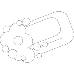 Abstract dashed line illustration of interconnected circles and curves in a dynamic composition on...
