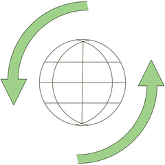 Abstract Diagram Illustrating Circular Motion with Arrows Indicating Rotation and Geometric Shapes...
