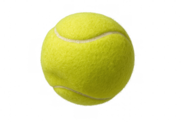 Tennis ball isolated on transparent background ready for sports game and professional competition with copy space